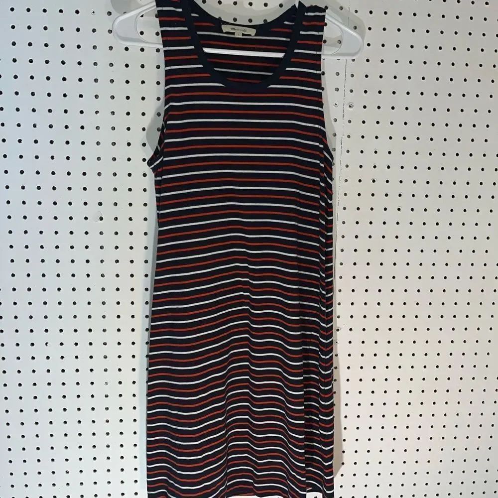 Madewell maxi striped sleeveless cotton  dress